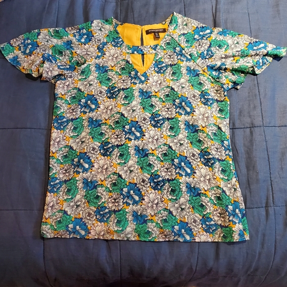 Banana Republic Flutter Sleeve Blouse, Floral - Picture 2 of 4